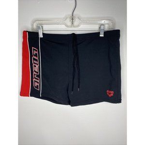Arena Men;s Black Red Bishamon Netherland Swim Trunk Shorts Swimwear Size XL